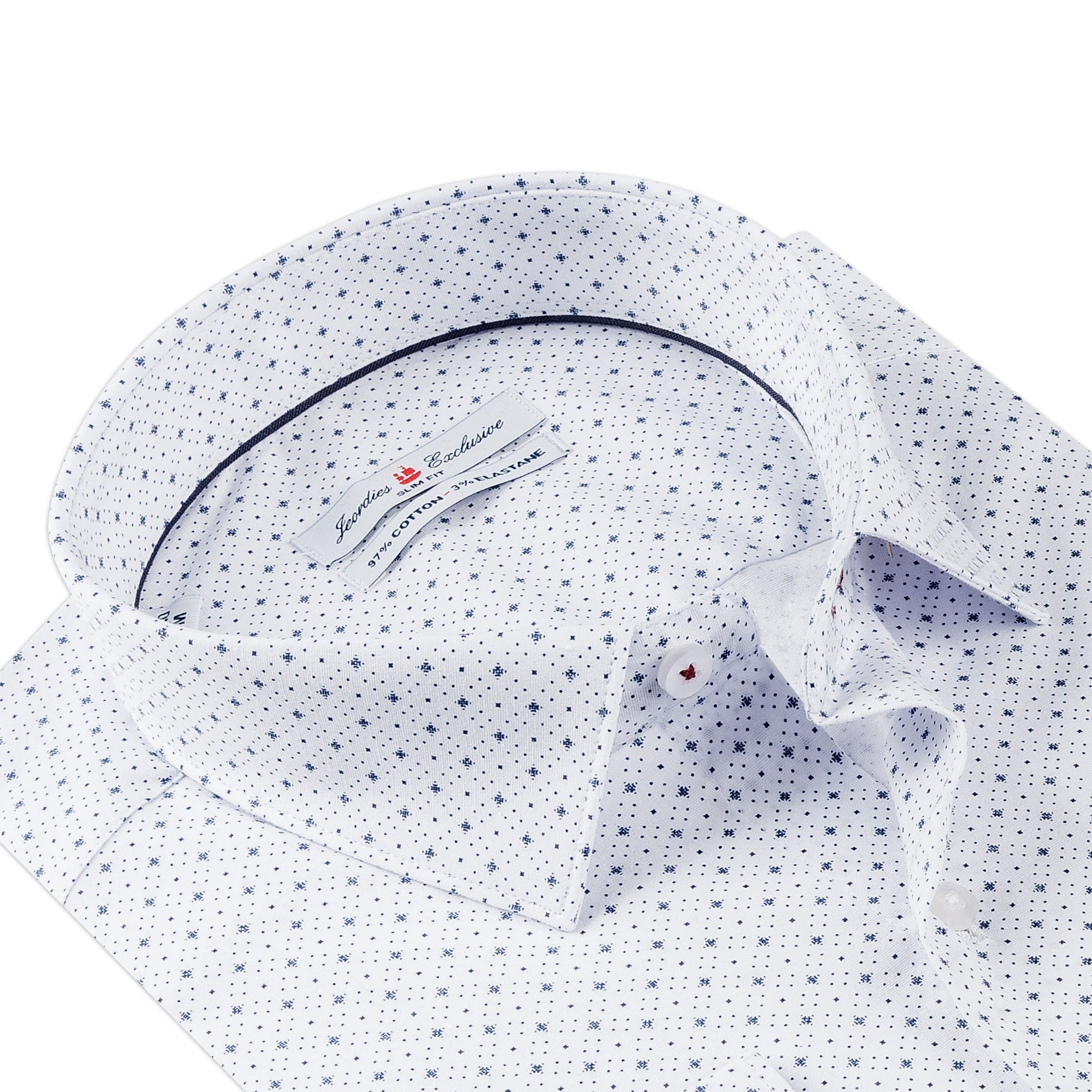 White - Navy Cotton Shirt