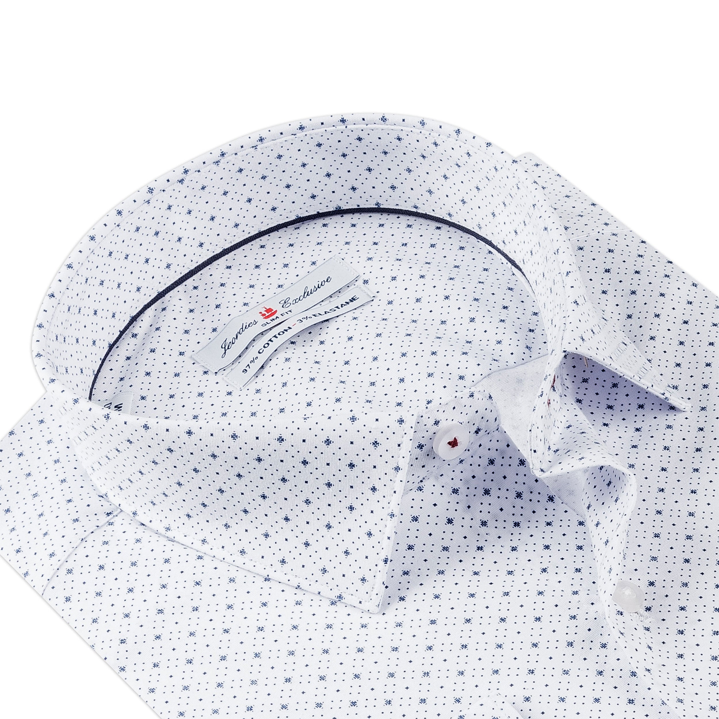White - Navy Cotton Shirt