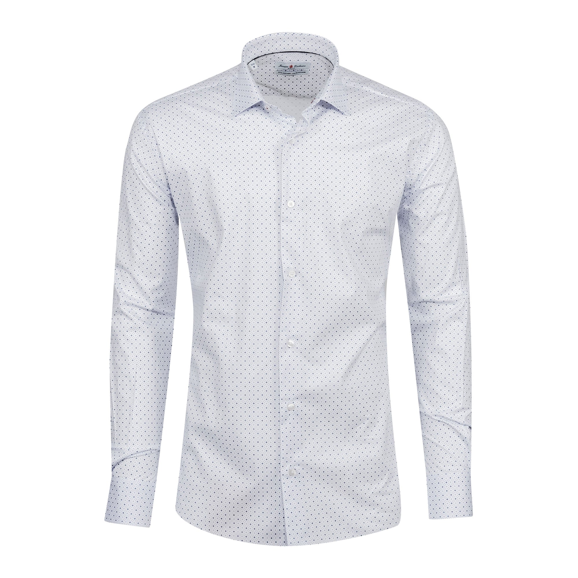 White - Navy Cotton Shirt