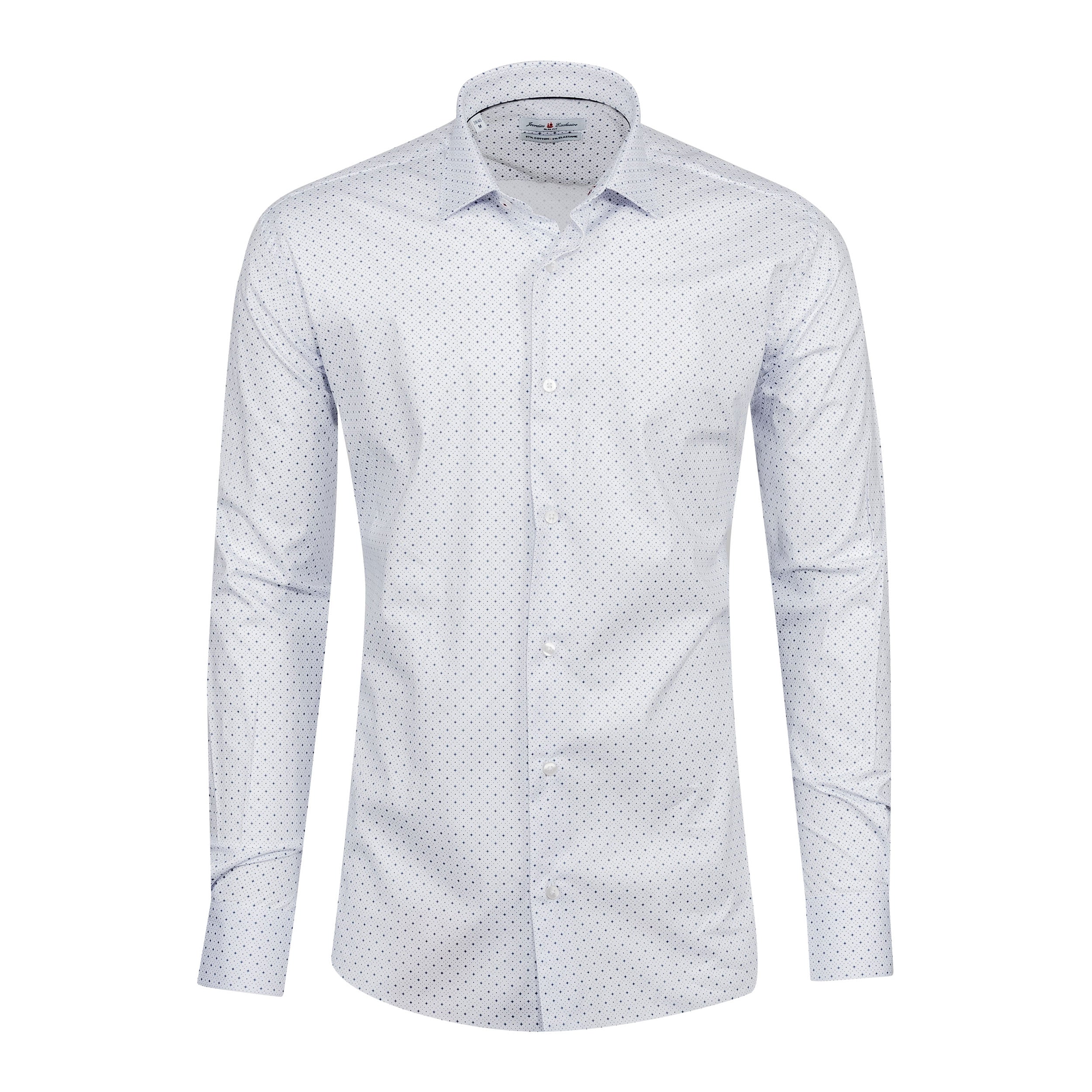 White - Navy Cotton Shirt