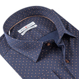 Navy - Mustard Cotton Shirt