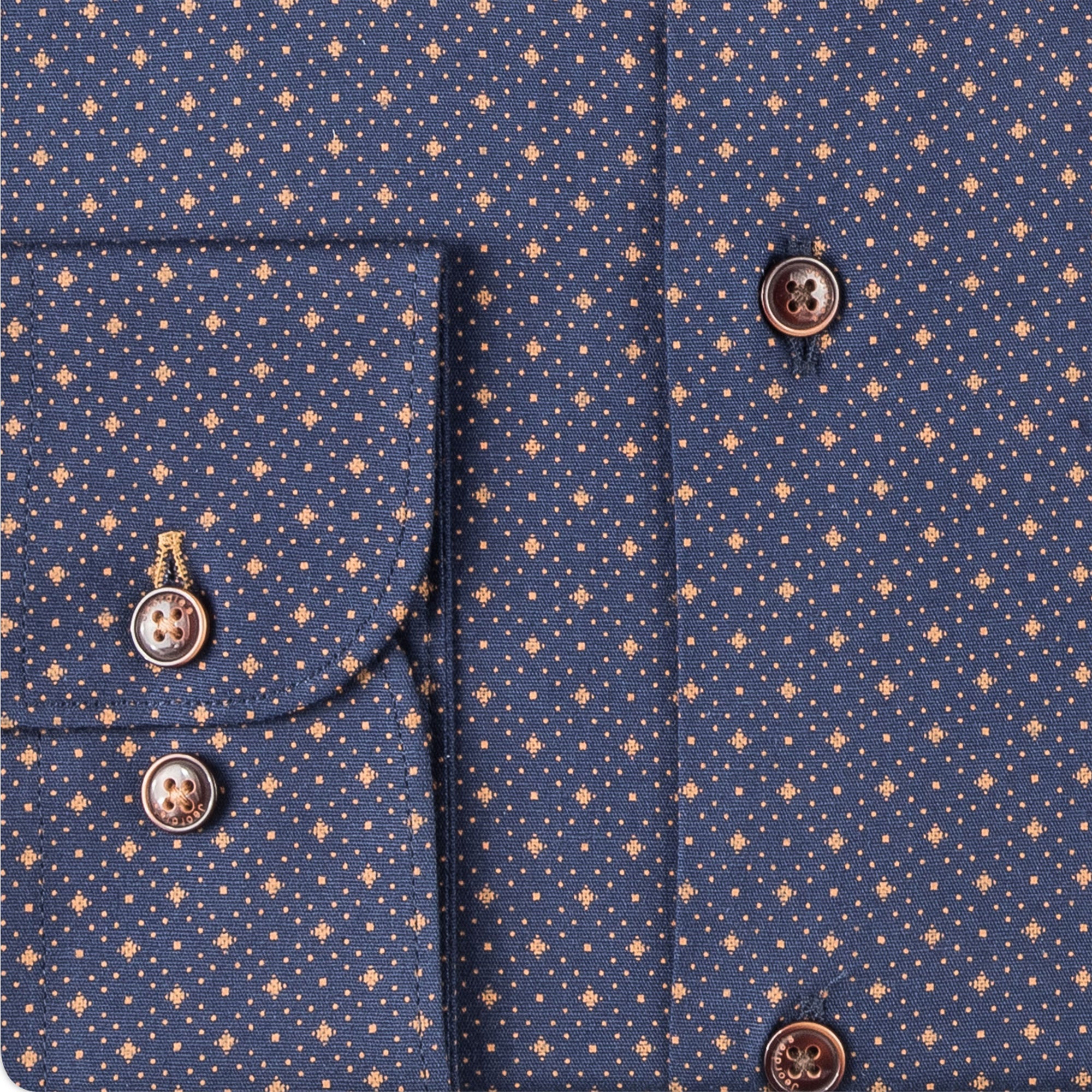 Navy - Mustard Cotton Shirt