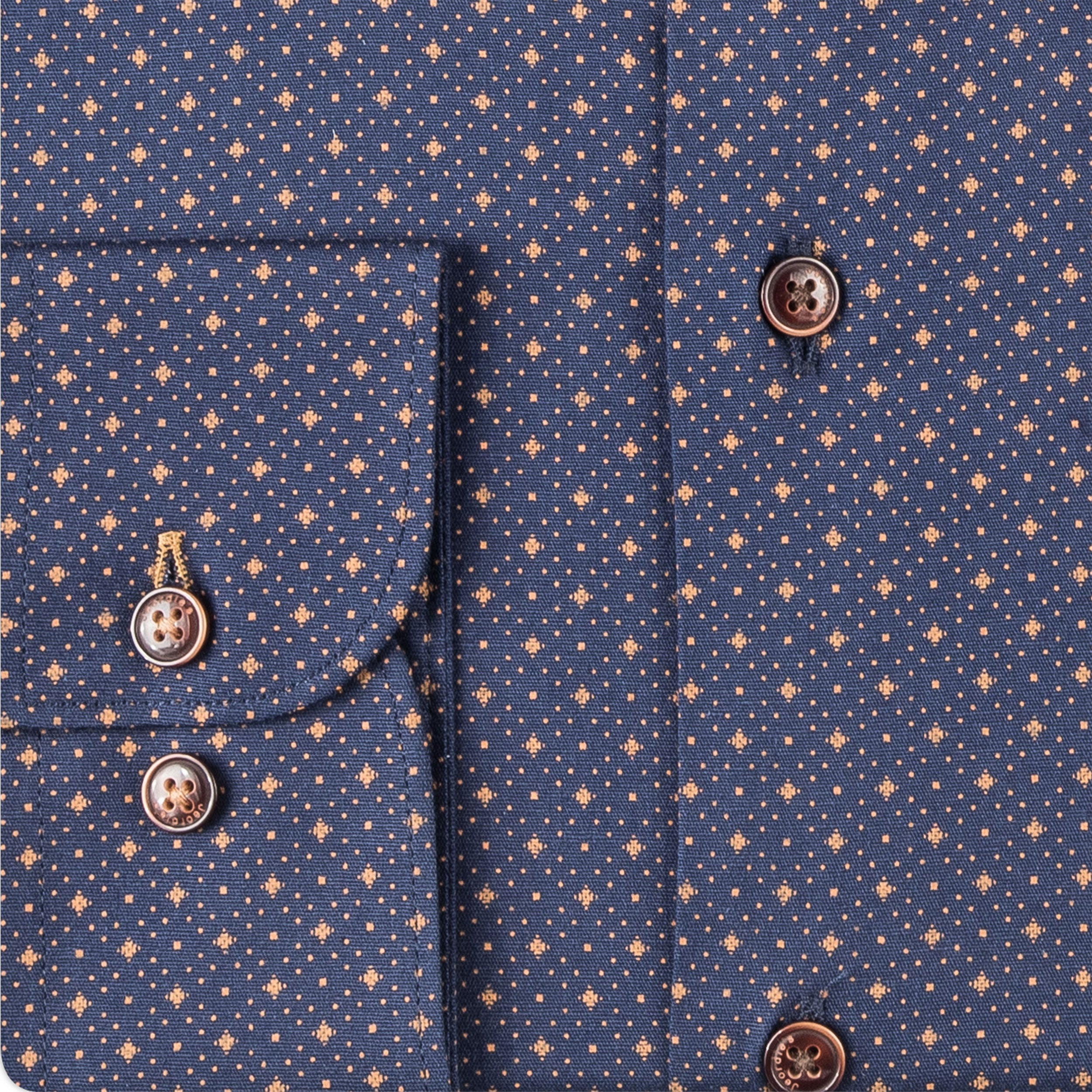 Navy - Mustard Cotton Shirt