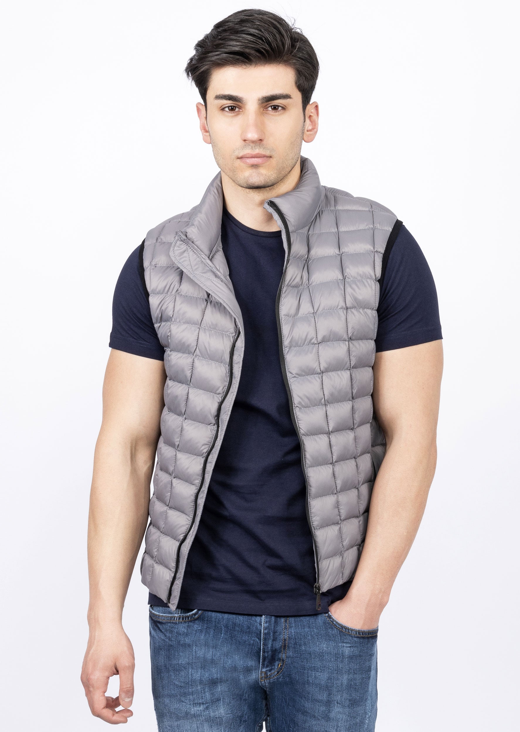 Grey Quilted Vest