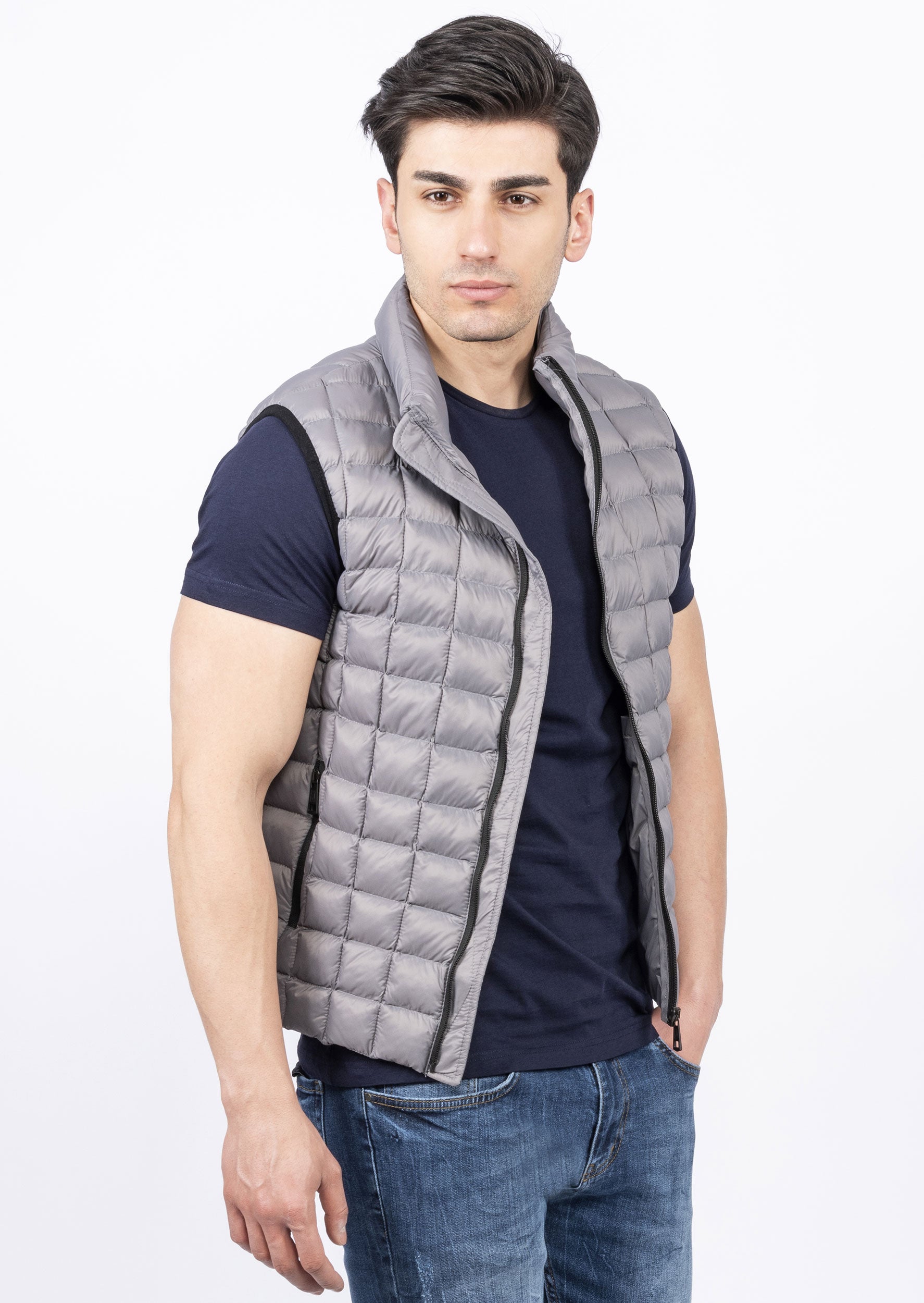 Grey Quilted Vest