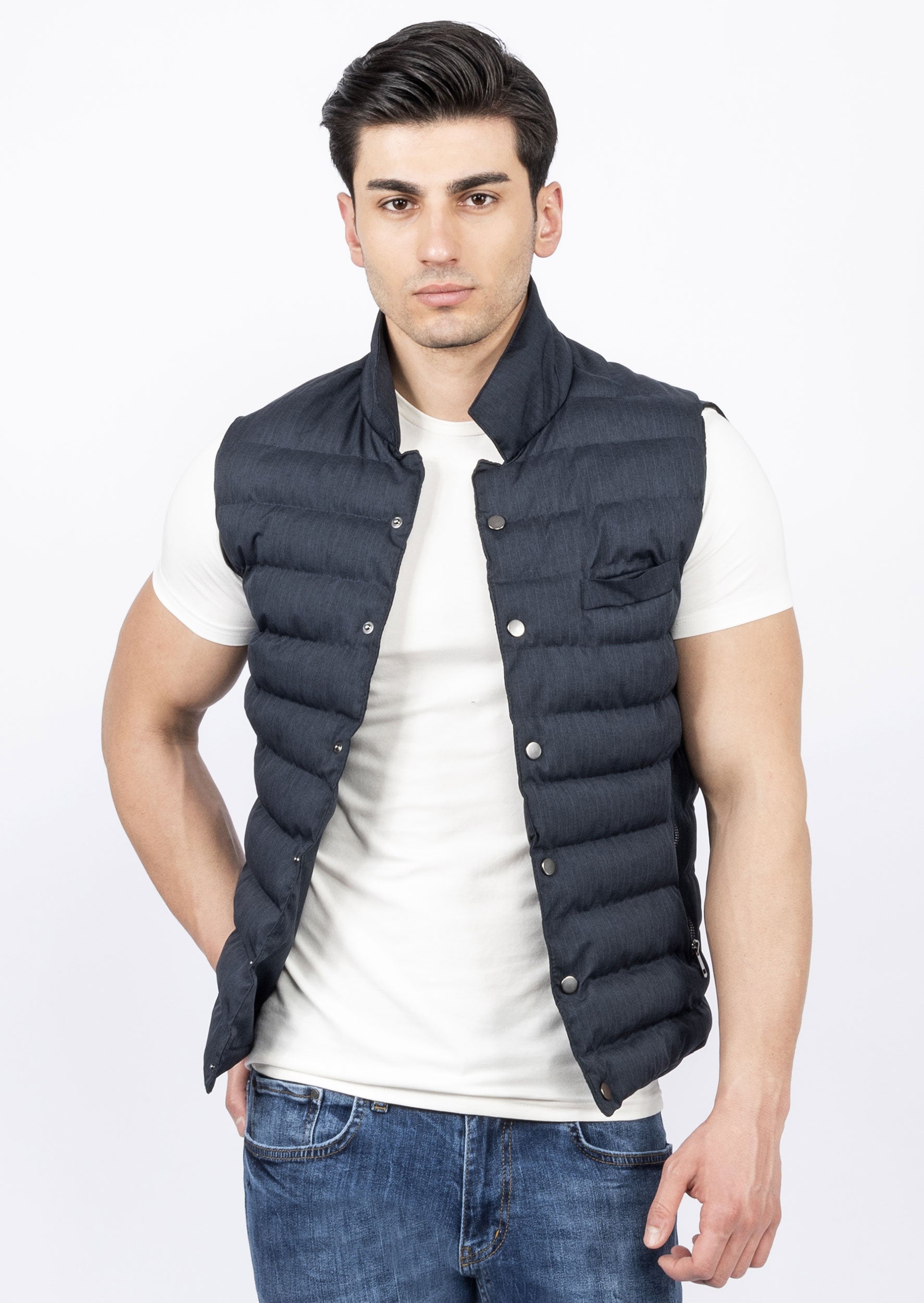 Navy Quilted Vest