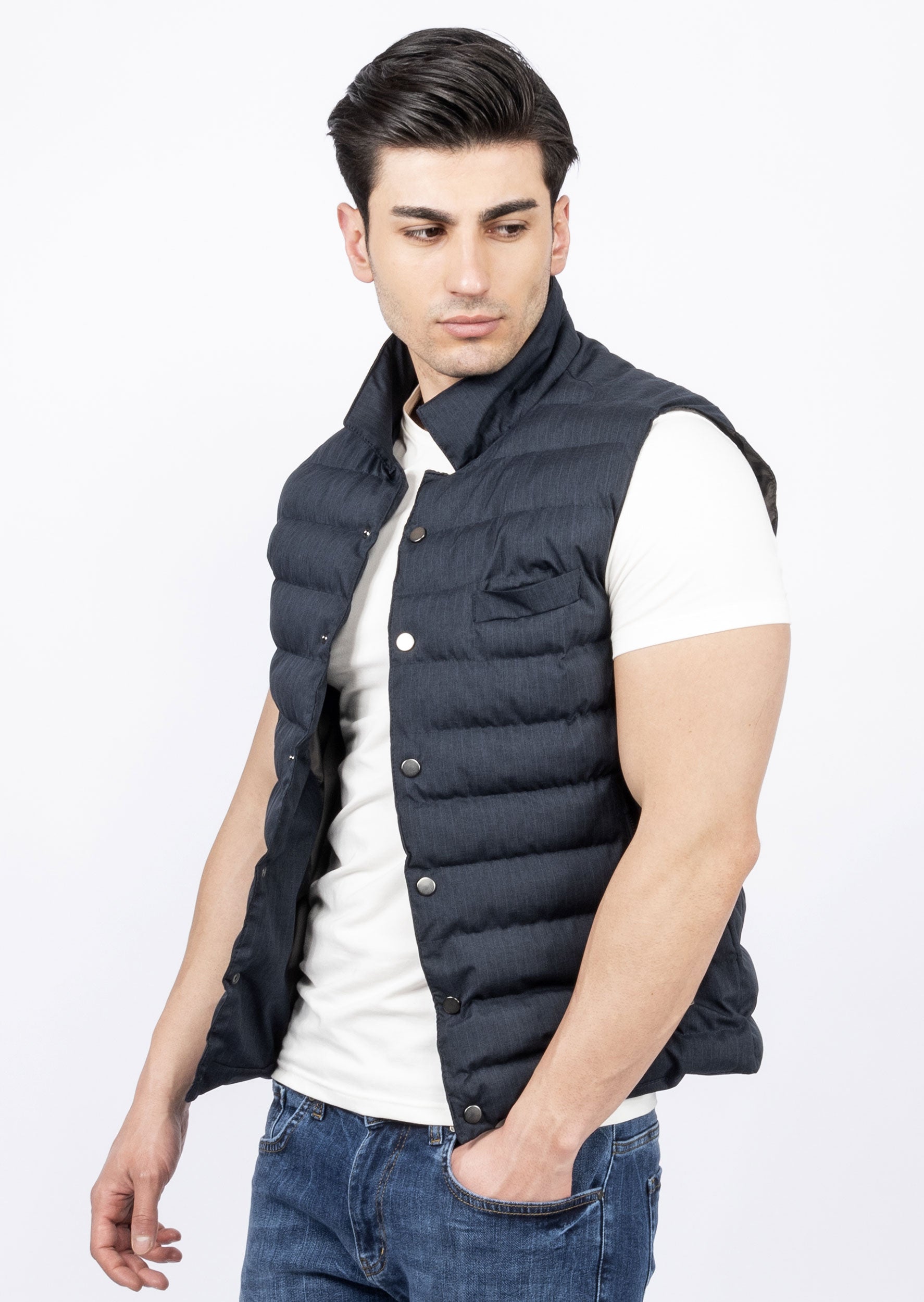 Navy Quilted Vest