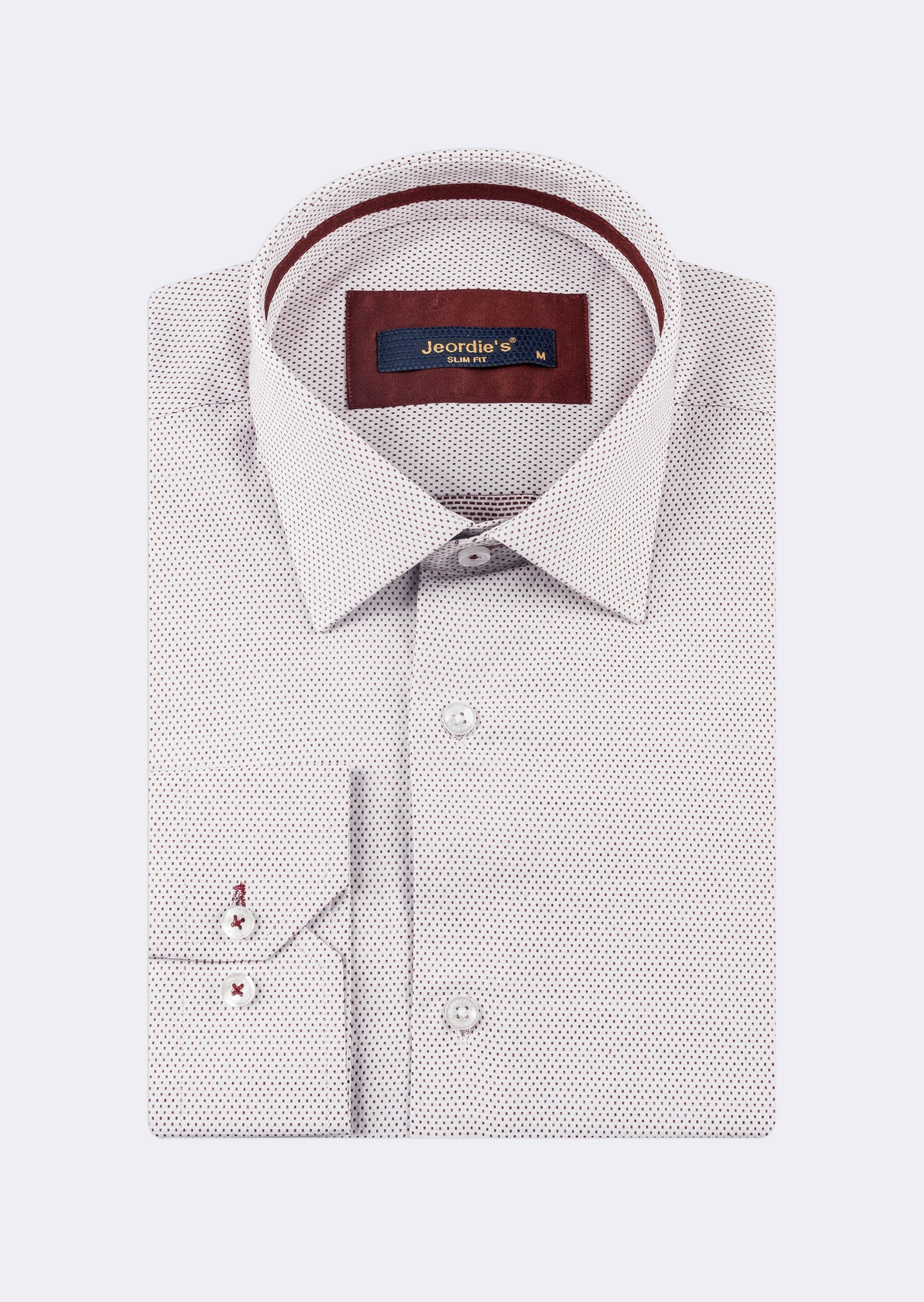 White - Burgundy Long Sleeve Shirt