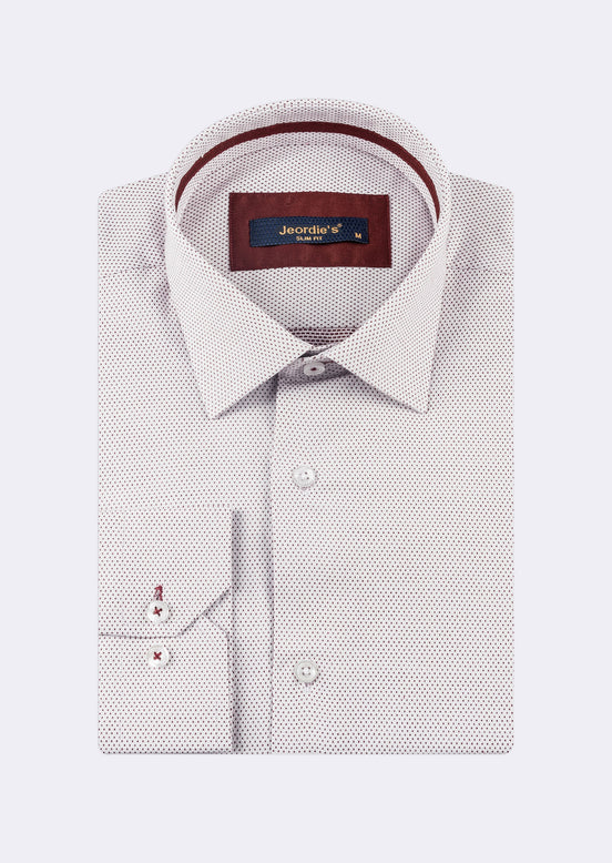 White - Burgundy Long Sleeve Shirt