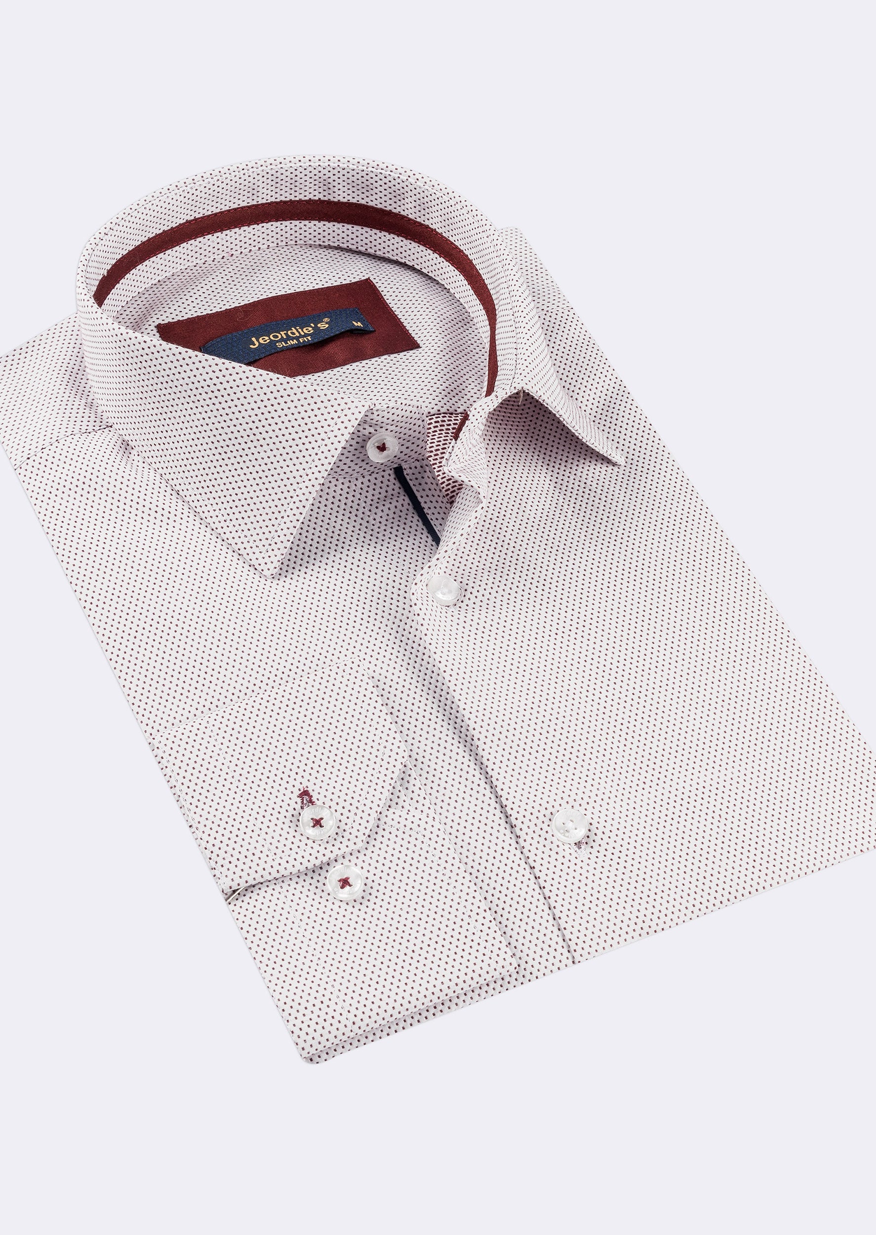 White - Burgundy Long Sleeve Shirt