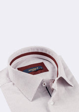 White - Burgundy Long Sleeve Shirt