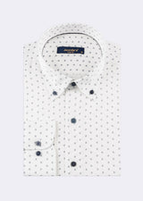 White - Navy Long Sleeve Shirt