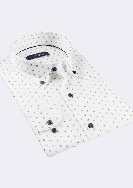 White - Navy Long Sleeve Shirt