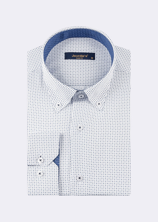 White - Navy Long Sleeve Shirt