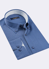 Navy - White Long Sleeve Shirt