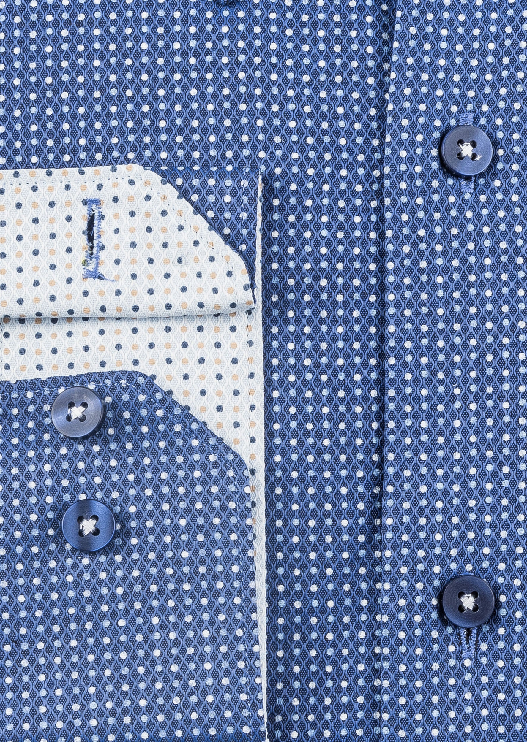 Navy - White Long Sleeve Shirt