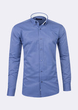 Navy - White Long Sleeve Shirt