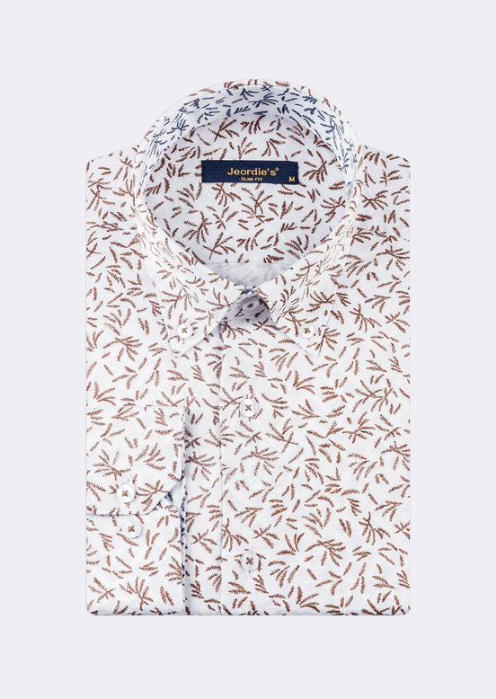 White - Brown Long Sleeve Shirt