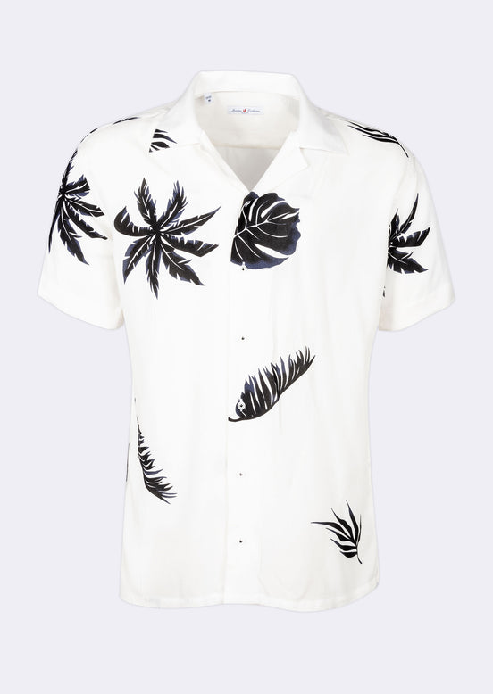 White - Dark Navy Short Sleeve Shirt