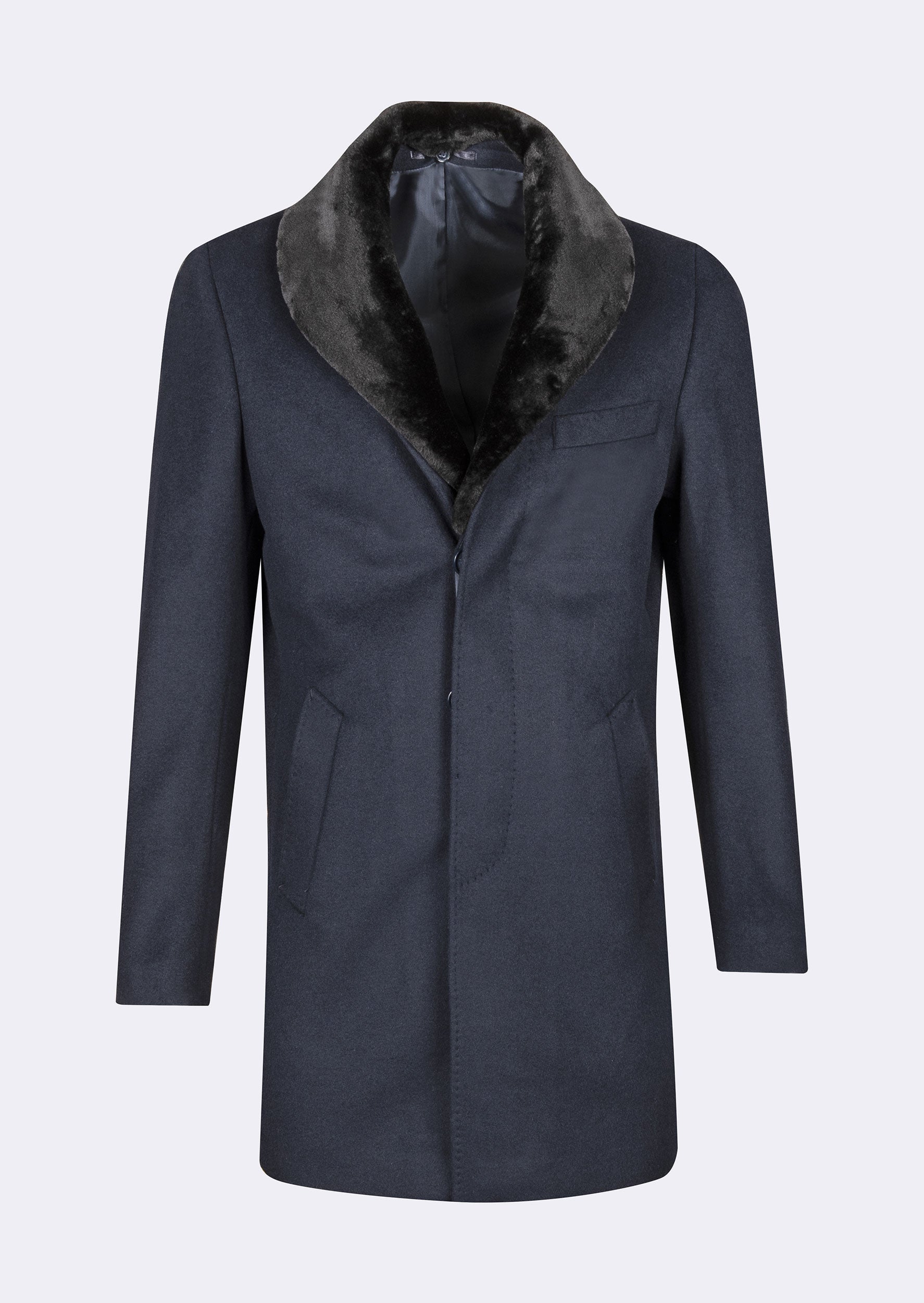 Navy Wool Coat
