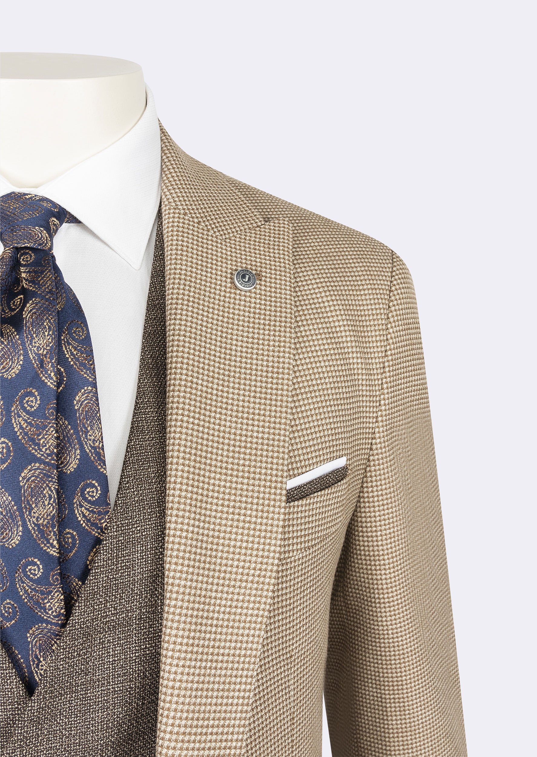 Beige Three-Piece Suit