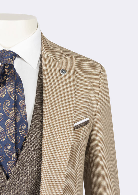 Beige Three-Piece Suit