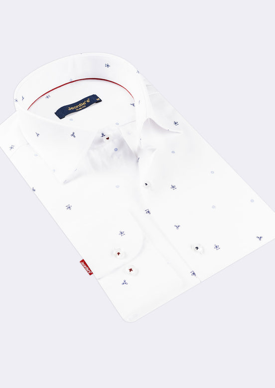 White - Navy Long Sleeve Shirt