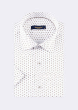 White - Brown Short Sleeve Shirt