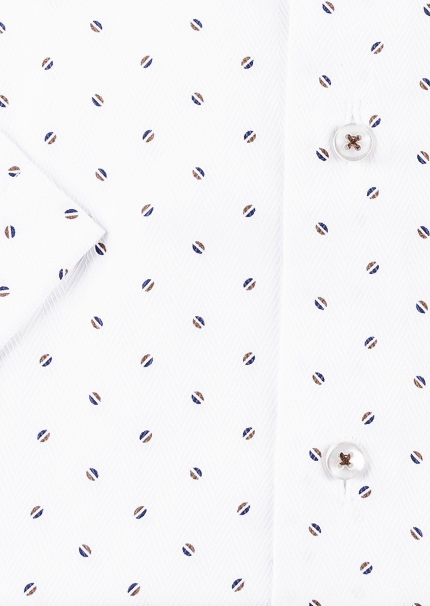 White - Brown Short Sleeve Shirt