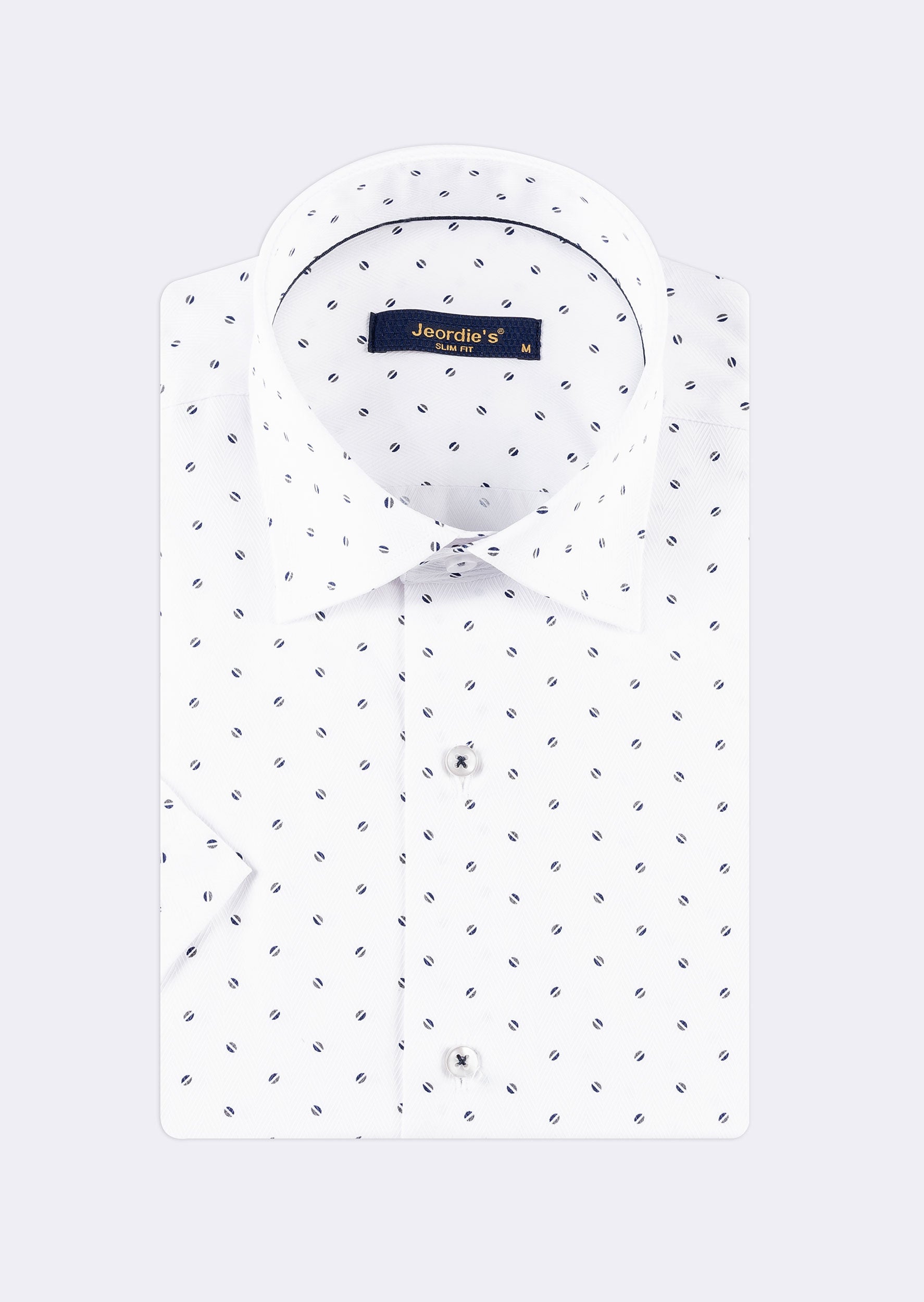 White - Navy Short Sleeve Shirt