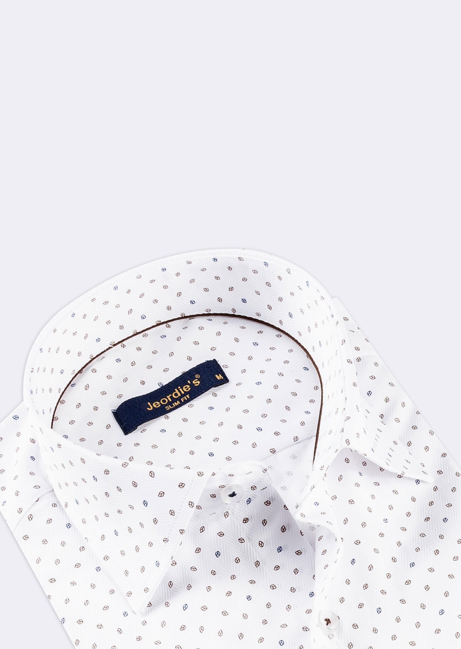 White - Brown Short Sleeve Shirt