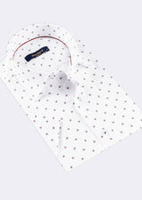 White - Burgundy Short Sleeve Shirt