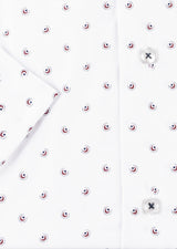 White - Burgundy Short Sleeve Shirt