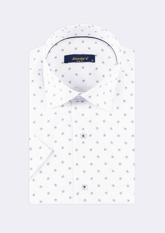 White - Blue Short Sleeve Shirt