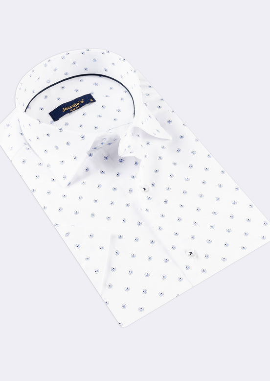 White - Blue Short Sleeve Shirt