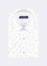 White - Brown Short Sleeve Shirt