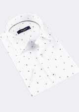 White - Brown Short Sleeve Shirt
