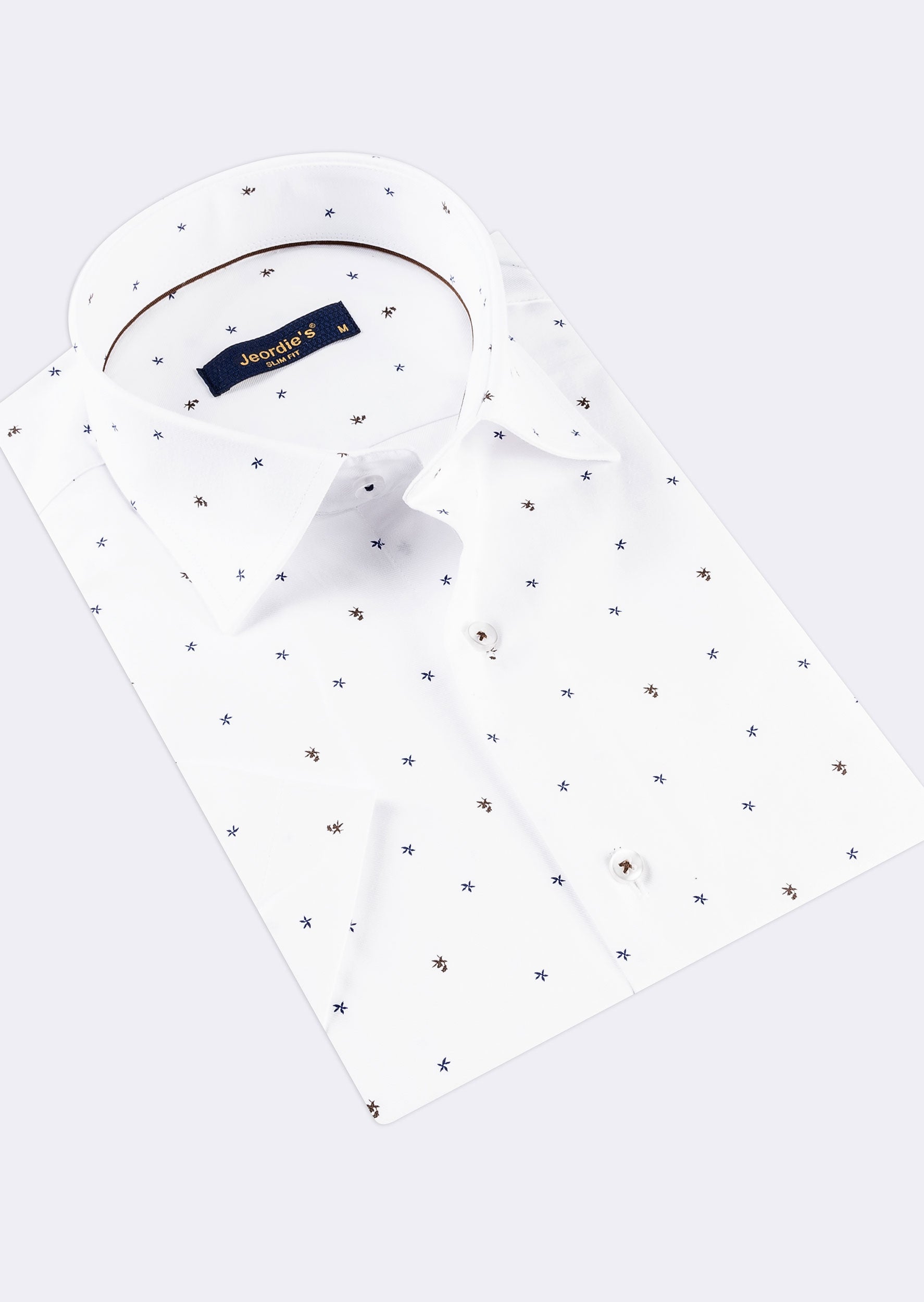 White - Brown Short Sleeve Shirt