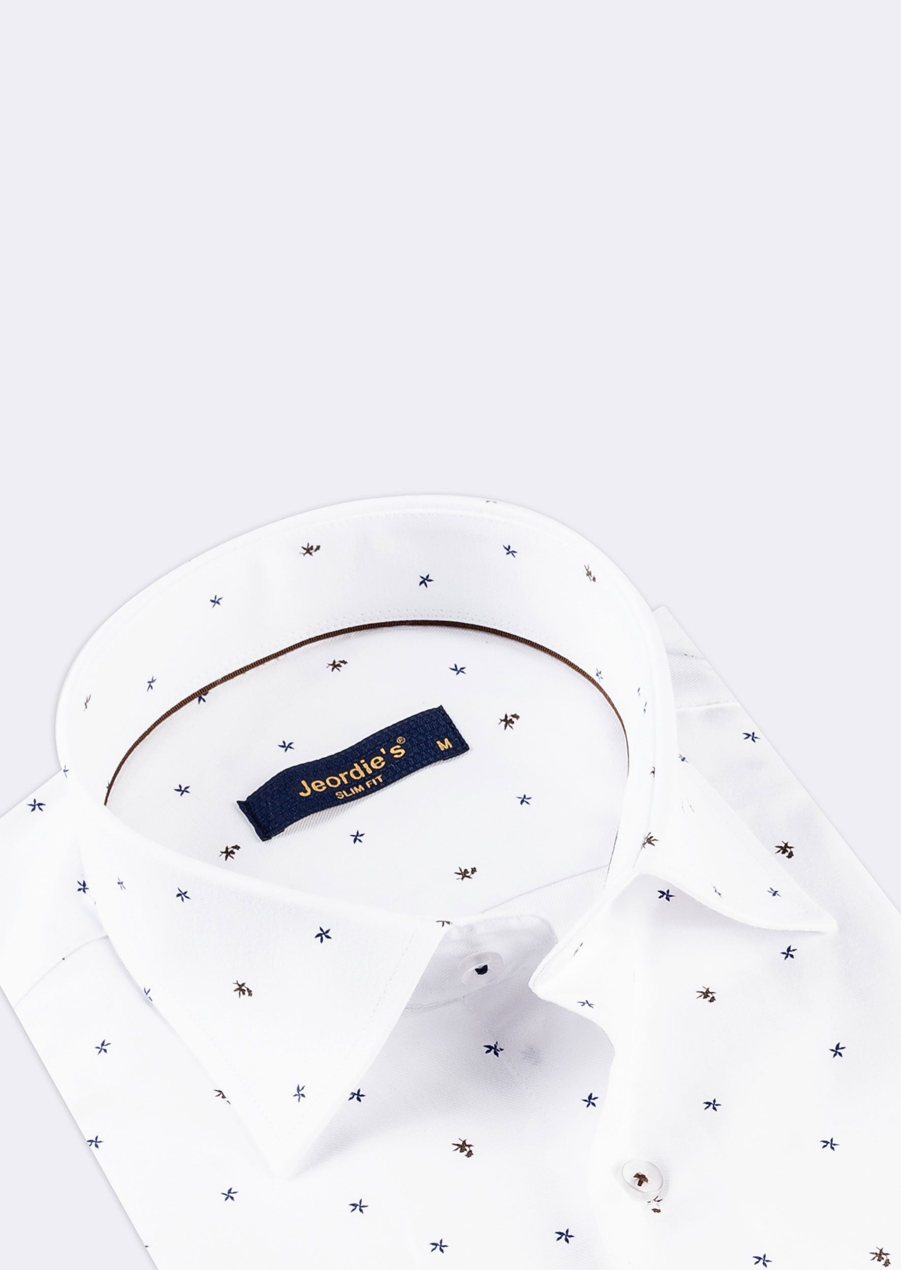 White - Brown Short Sleeve Shirt