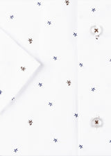White - Brown Short Sleeve Shirt