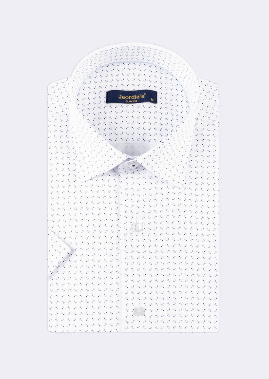White - Blue Short Sleeve Shirt