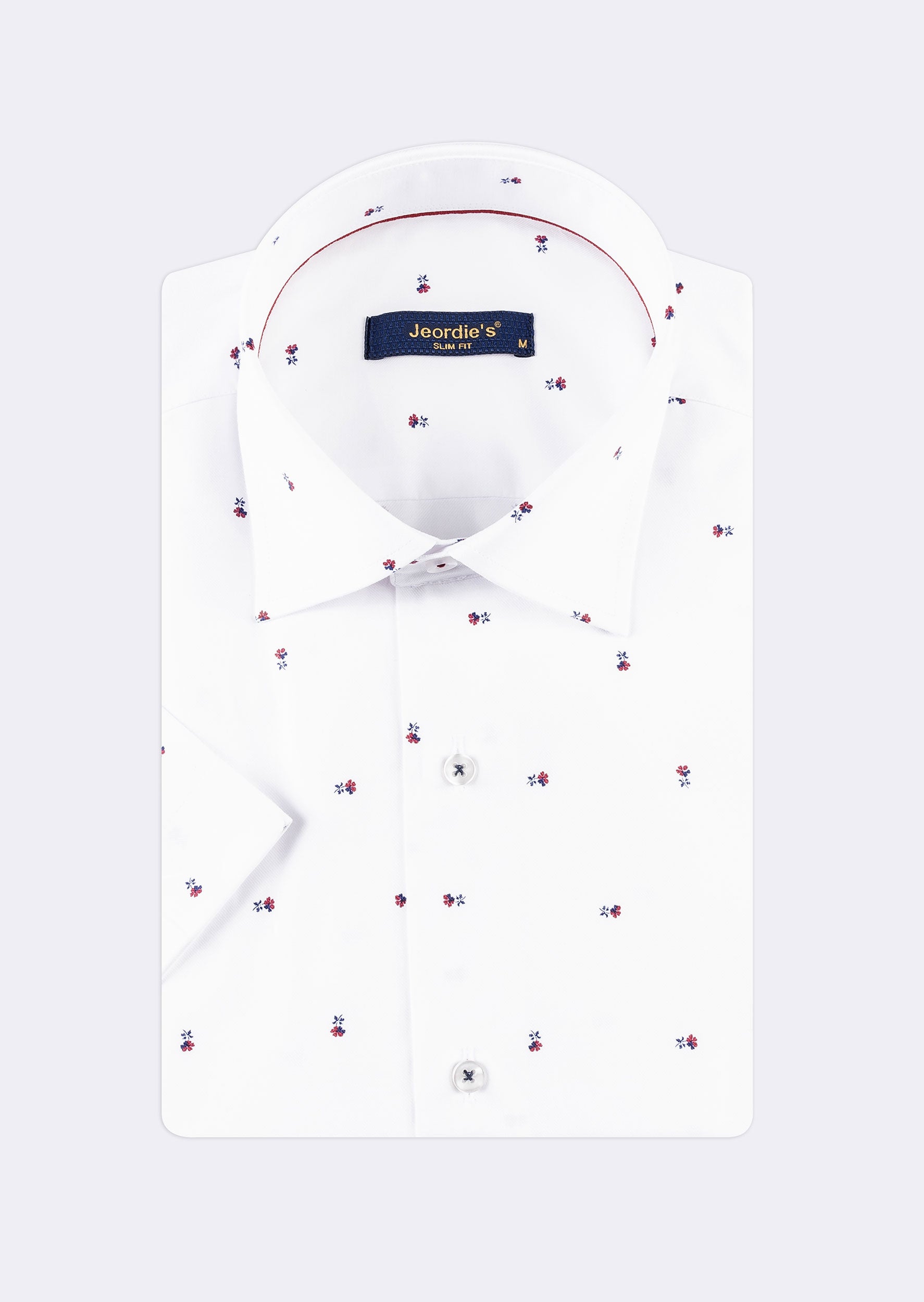 White - Burgundy Short Sleeve Shirt