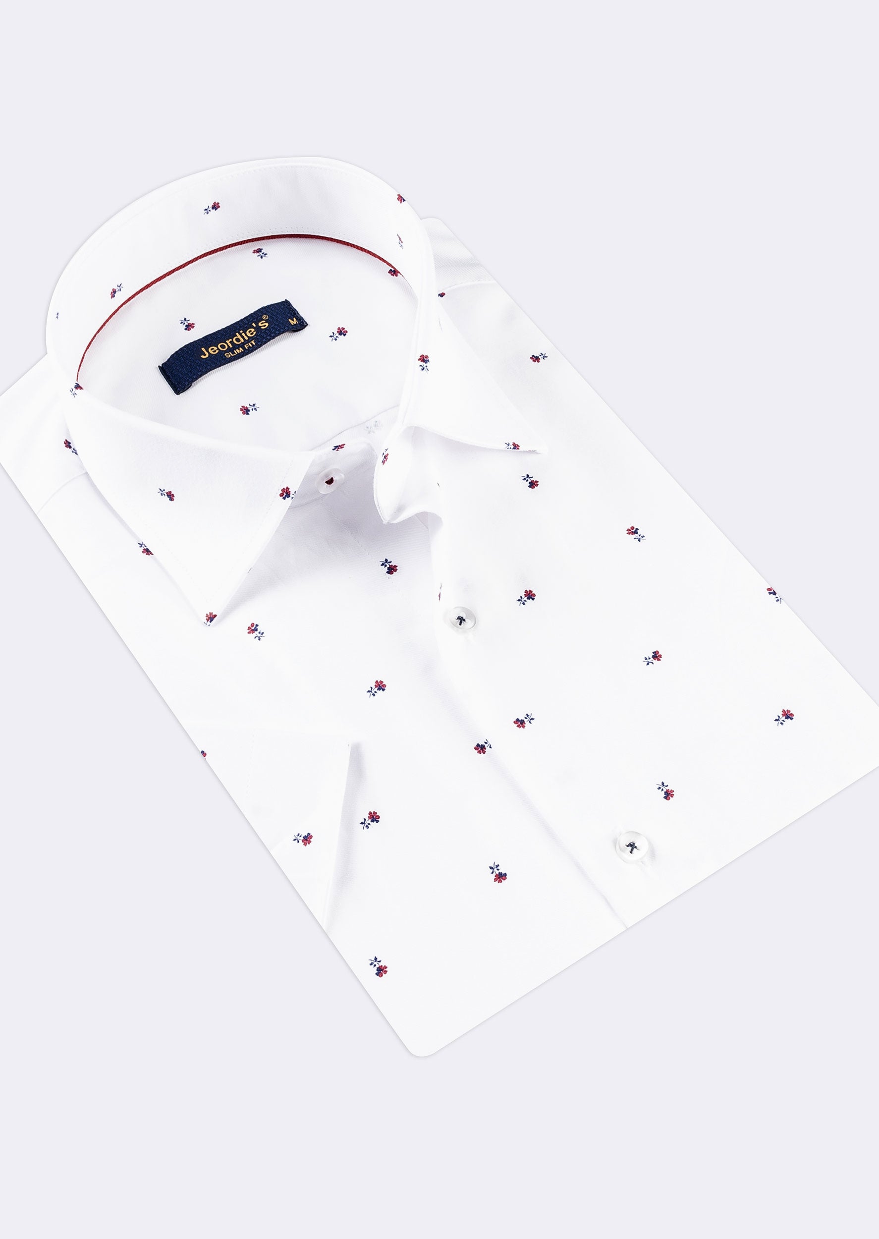 White - Burgundy Short Sleeve Shirt