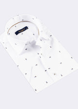 White - Brown Short Sleeve Shirt
