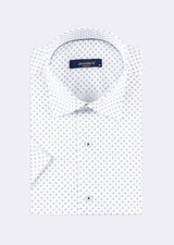 White - Navy Short Sleeve Shirt