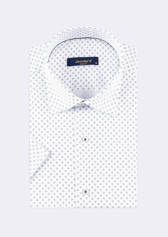 White - Navy Short Sleeve Shirt