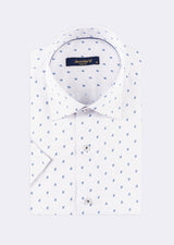 White - Brown Short Sleeve Shirt