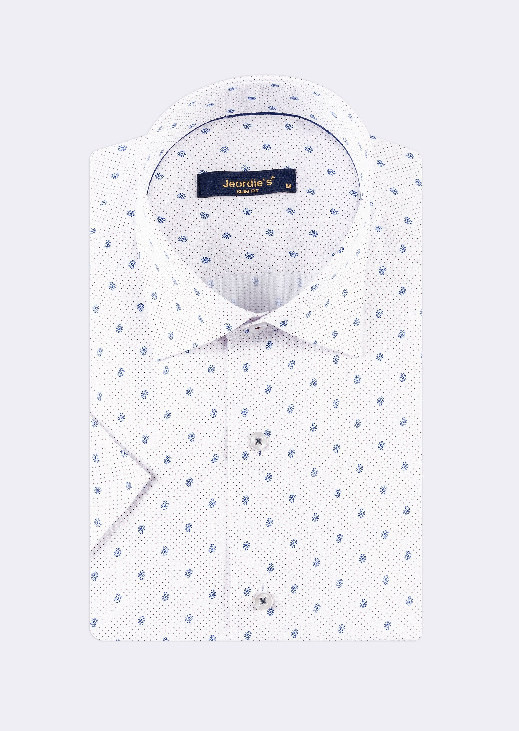 White - Brown Short Sleeve Shirt