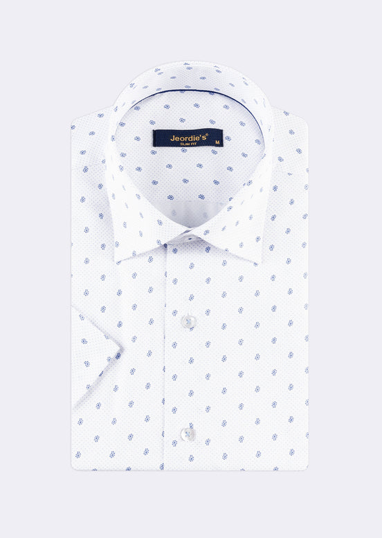 White - Blue Short Sleeve Shirt