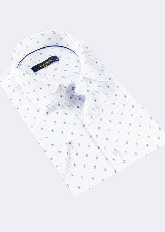 White - Blue Short Sleeve Shirt